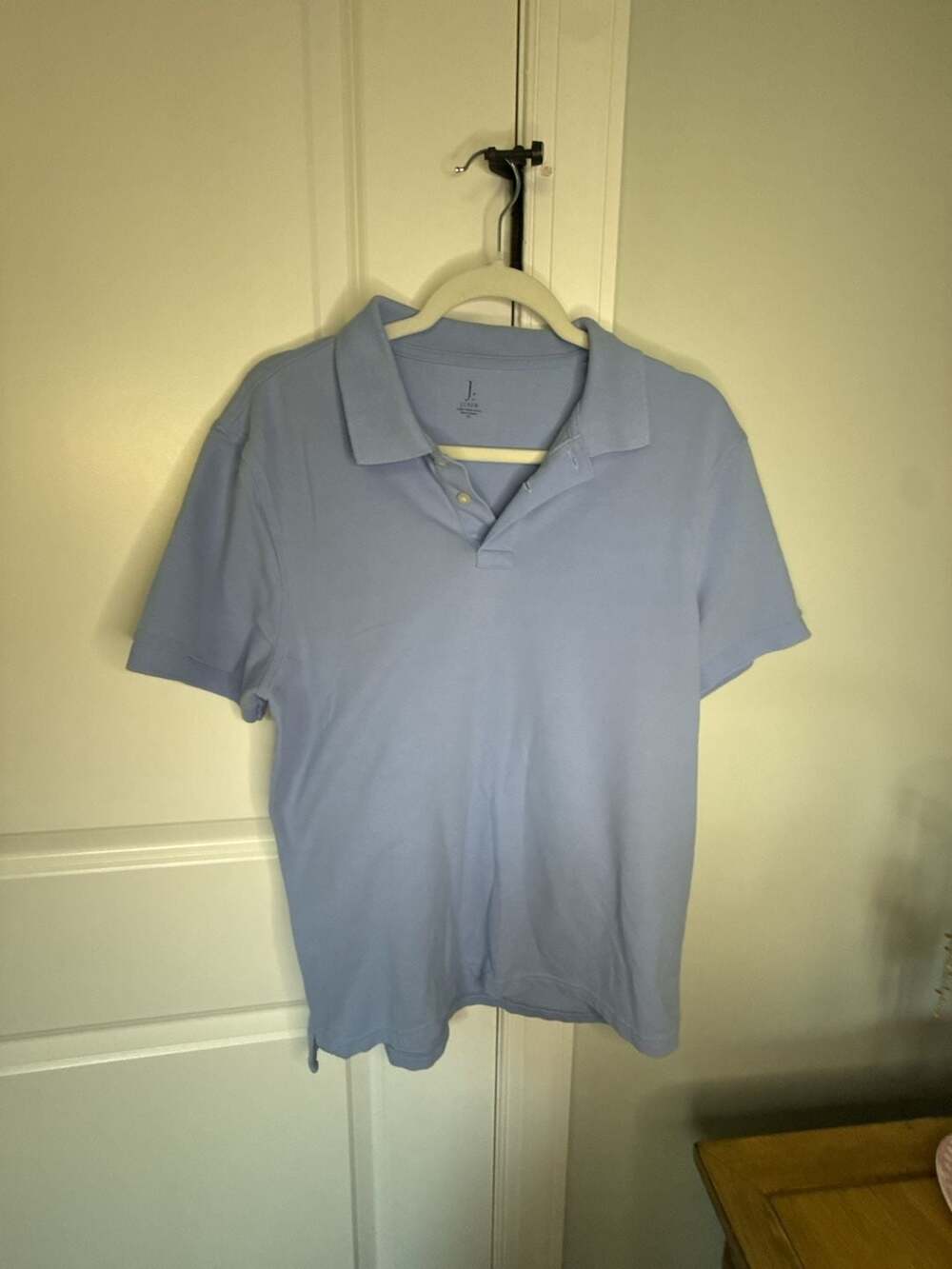 J.Crew Flex Pique Polo Shirt Men's Medium Light Blue Short Sleeve